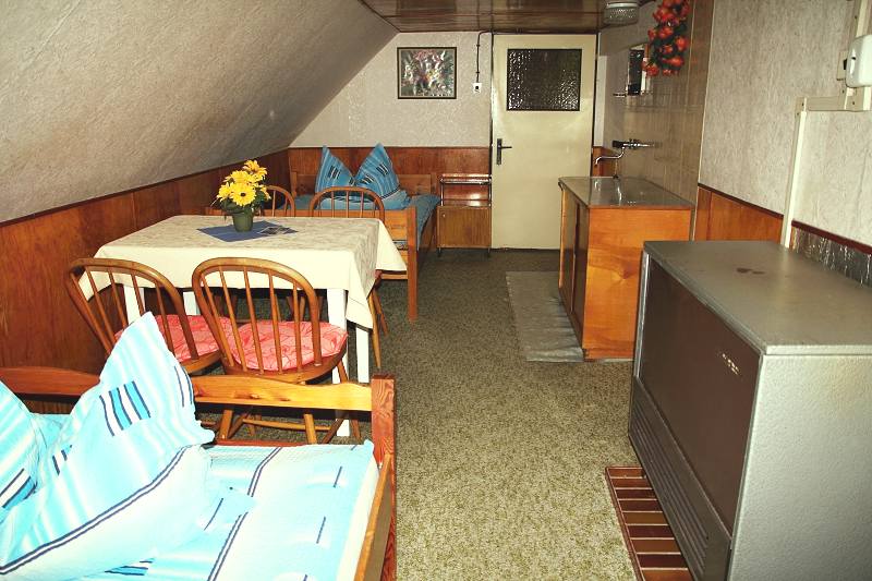 Jednoduché pokoje na chalupě Pultarka poskytují levné ubytování v Peci pod Sněžkou